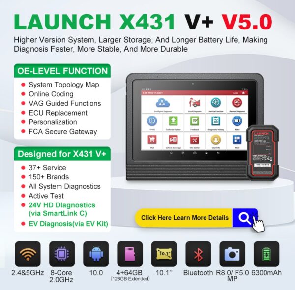 Autodiagnostika LAUNCH x431 PRO V+ 5.0 2025 CZ - Image 4